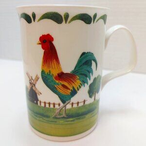 Vintage 1999 Roy Kirkham Rooster Fine Bone TEA/COFFEE MUG FarmHouse collectible